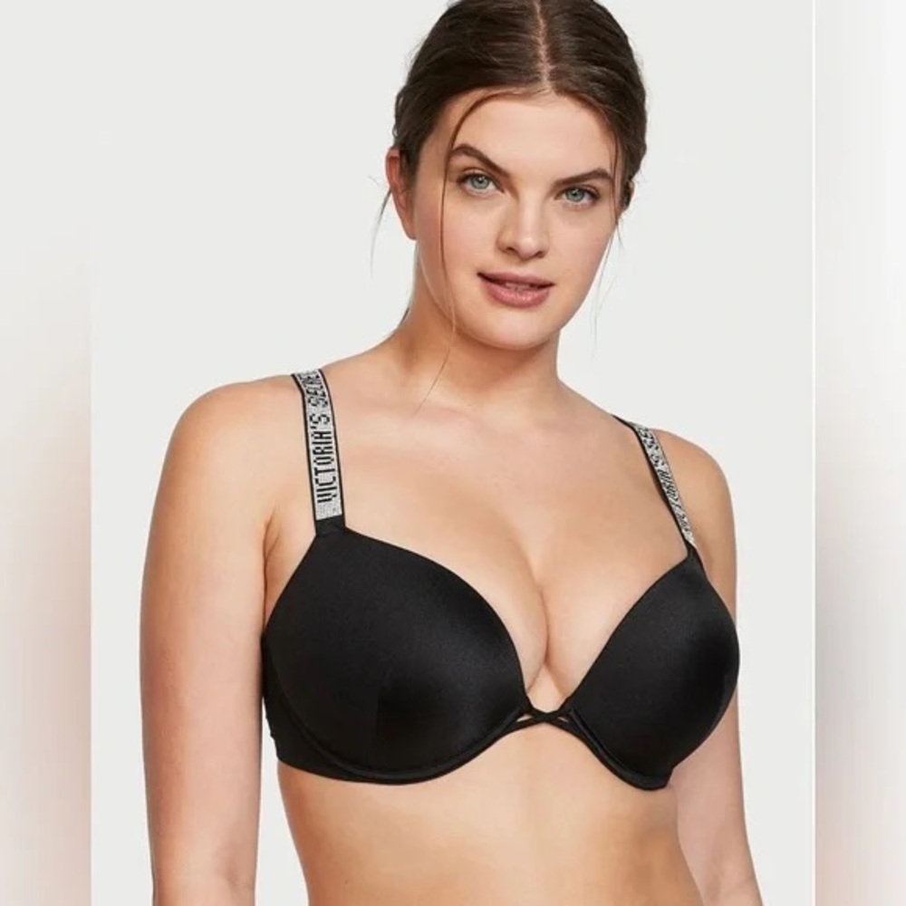 Victorias Secret bombshell shine bikini top black bling